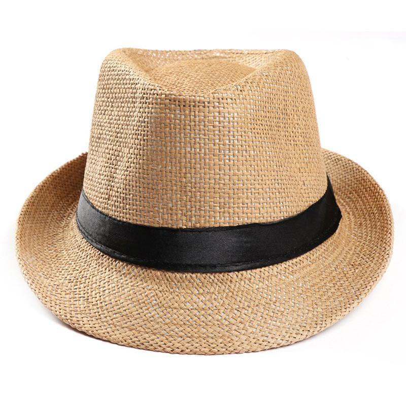 

LNPBD Hot Unisex Women Men Fashion Summer Casual Trendy Beach Sun Straw Panama Jazz Hat Cowboy Fedora hat Gangster Cap