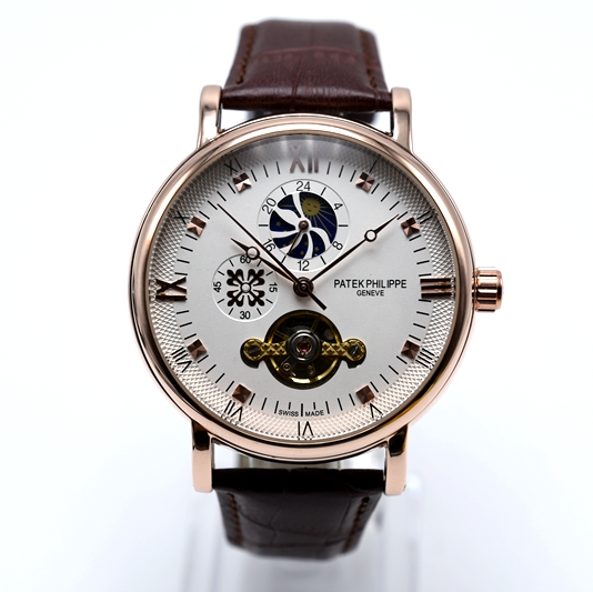 

Geneva luxury brand round leather tourbillon automatic mechanical mens watches dropshipping day date skeleton roman digital men watch gifts