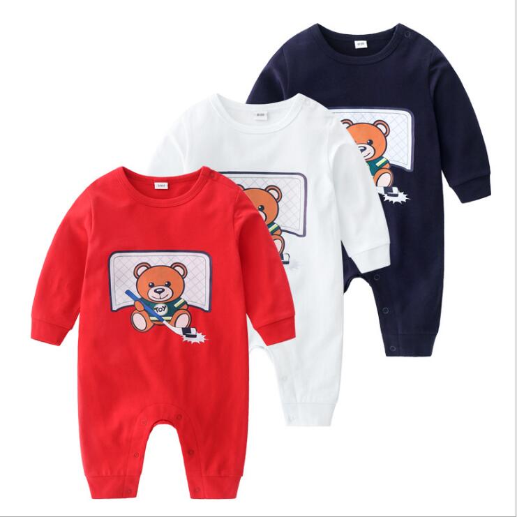 2020 newborn long sleeve cotton round neck open close crotch Harbin clothes autumn and winter baby pure cotton newborn one-piece versatile c