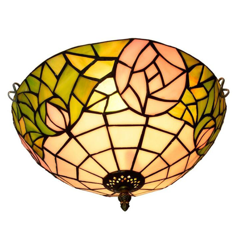 

Tiffany Traditional Ceiling Lamp Fixture 2 Lights Baroque Wall Art Indoor Light Living Room Bedroom Hotel Cafe