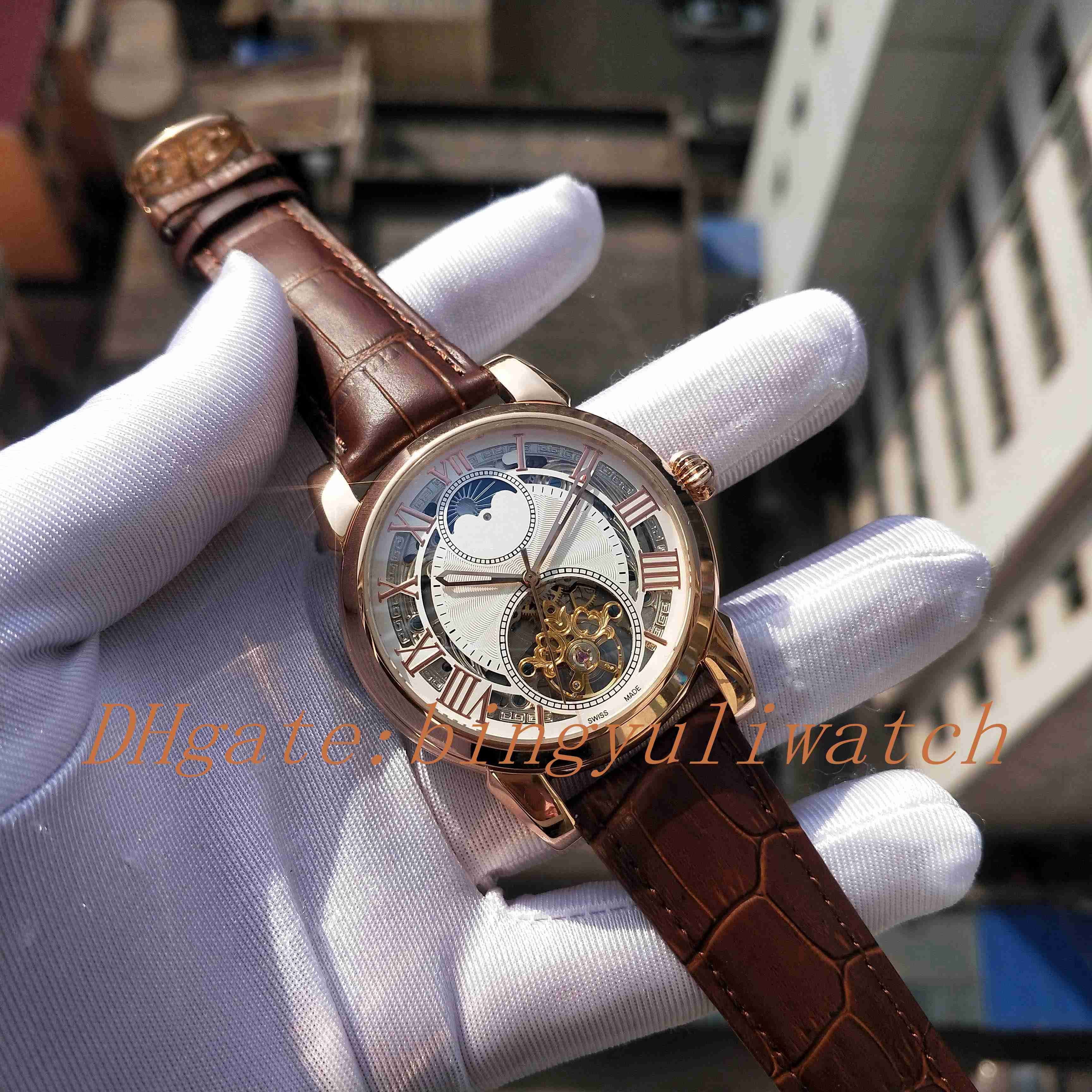 

NEW Factory Men Watch Men's Classic Watch Carved Case Automatic Movement Work Sport Wrist Transparent Back Watches Original Box, 01