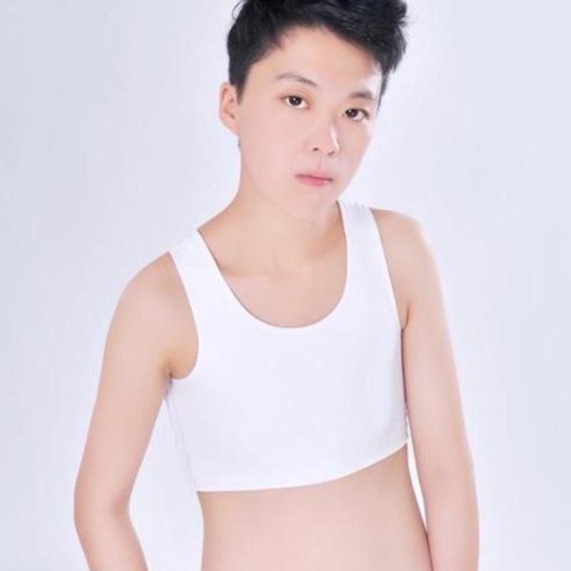 

2020 Breathable Buckle Short Chest Breast Binder Tran Vest Casual Shapers Tops Black and White Short Corset Tee Tops