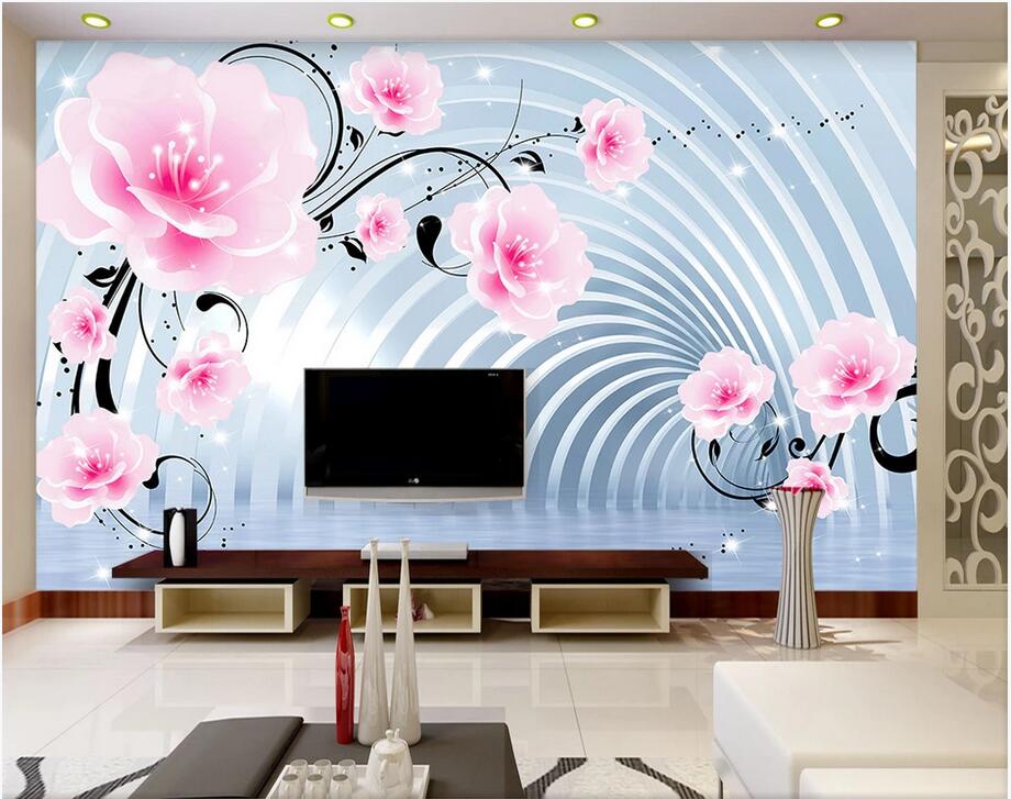 

3d wallpaper custom photo mural European style flower vine flower 3D space channel TV background stickers murals wallpaper for walls 3 d, Non woven