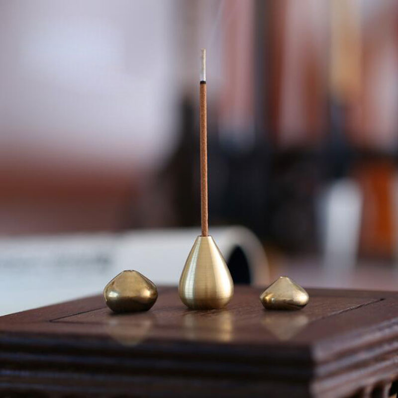 

Water Drop Shape Incense Stick Holder Brass Small Censer Accessories Mini Copper Incense Stick Holder Home Decor ZC0707