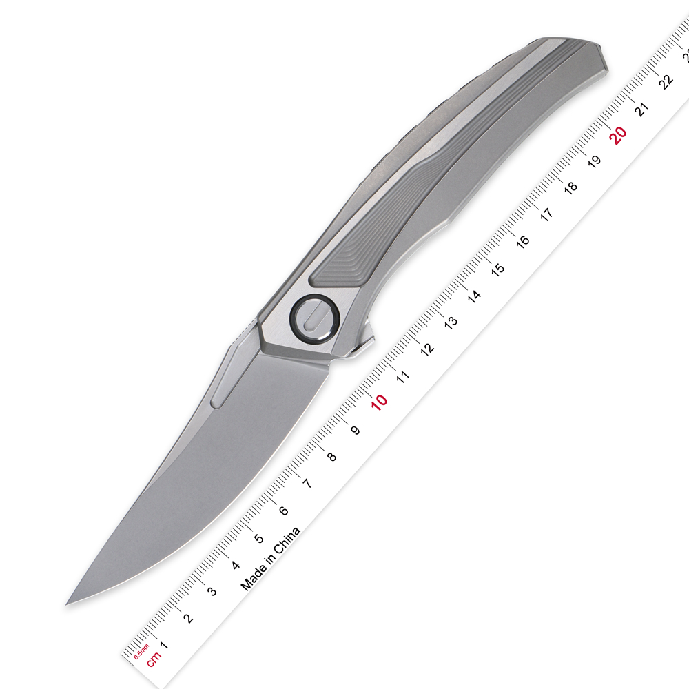 

Green Thorn quantum Flipper D2 blade titanium handle folding knife outdoor camping hunting survive pocket fruit knives EDC tools