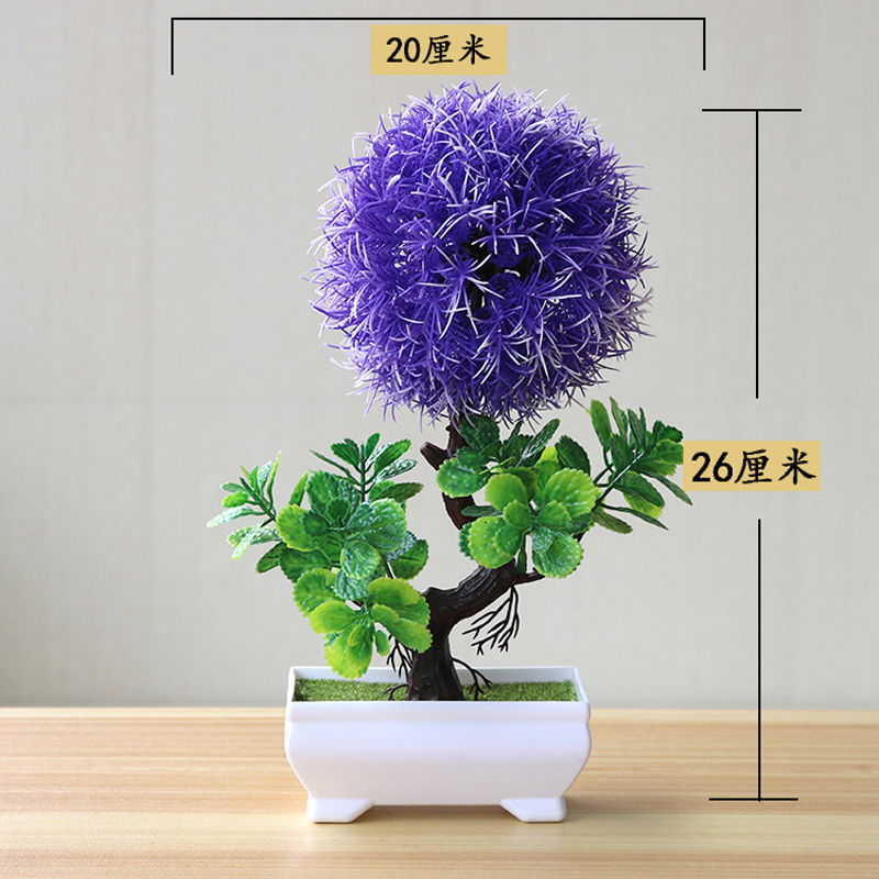 

6 Colors Plastic Artificial Tree Bonsai Landscape Pot Culture Simulation Flower Plants Office Room Furnishings Home Decoration, Orange