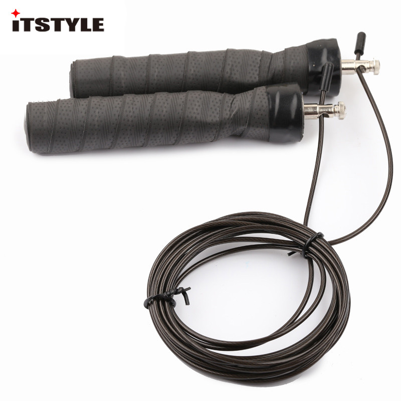 

ITSTYLE Adjustable Steel Wire Jump rope Crossfit Speed Leather Bandage Non-slip Ultra-light Bear Racing Skipping Rope