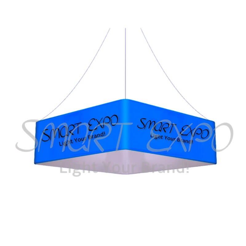 

16ft(L)*4ft(H) Ceiling Square Hanging Sign with Strong Aluminum Frame Tension Fabric Print Graphic Portable Bag