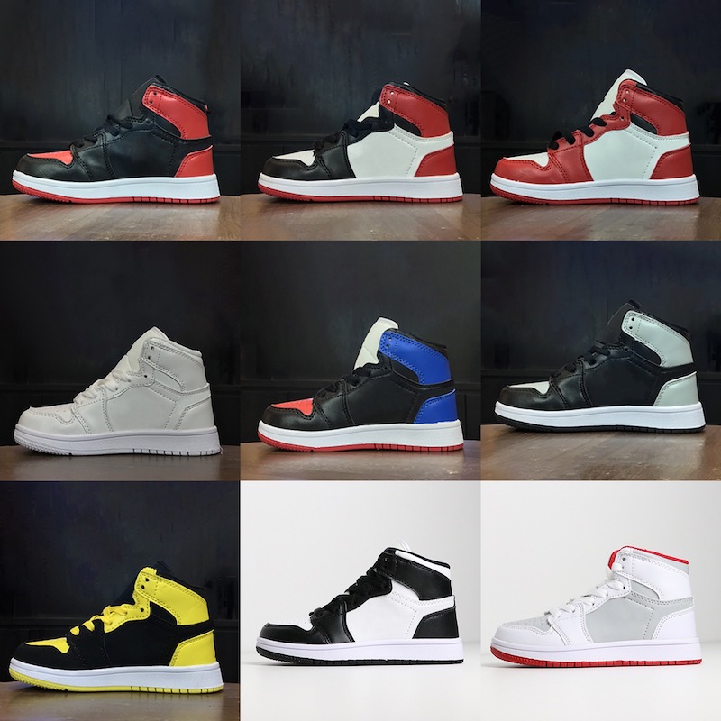 

Hot selling kids shoes OG 1 1s Basketball Shoes Children Boy Girl 1 Top 3 Bred Black Red White Sneakers, Color 6
