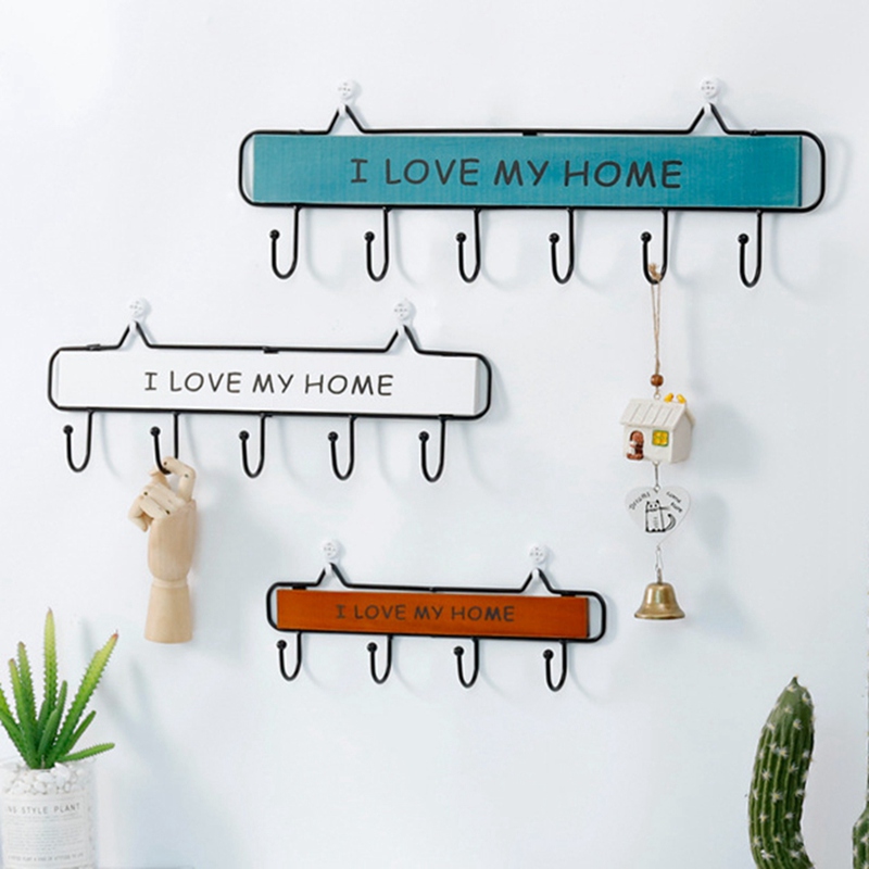 

Wall Mounted Clothes Hook 4-5-6 Hooks Hat Keychain Laundry Coat Rack Hanging Storage Shelf For Home 2020