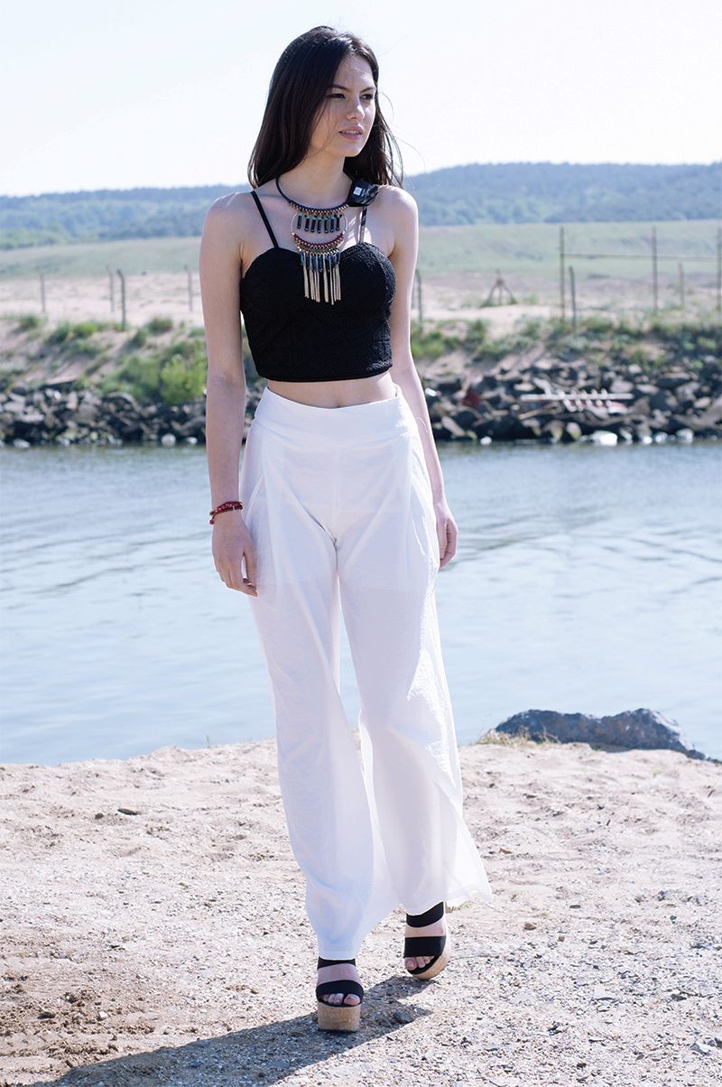 Pantalones Palazzo Blancos Online Pantalones Palazzo Blancos