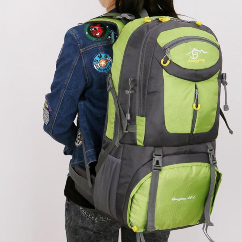 

60L Mountaineering Backpack Practical Cycling Camping Knapsack Travel Bag Backpack Durable Portable Blanket Roll Unisex, Red