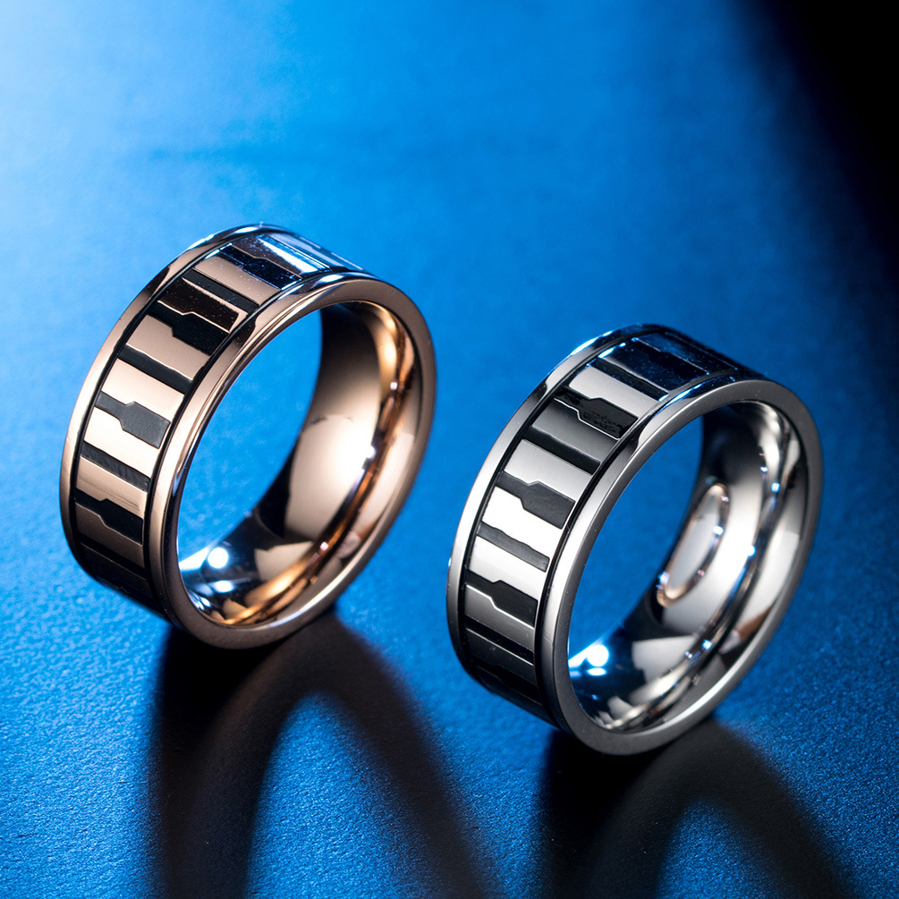 

Elegant Piano Keys Black And White Keyboard Rings for Lover Unique Rose Gold Color Women's Finger Rings Jewelry Accessories anel