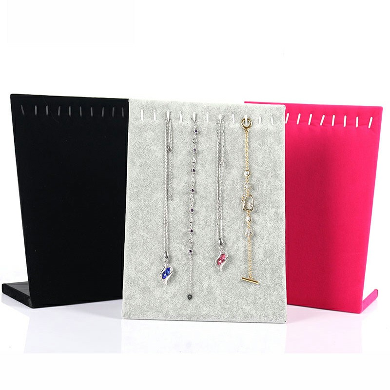 Velvet Bracelet Holder Display Stand Jewelry Display Shelf L-Shaped 11 Position Necklace Rack Decoration Organizer Storage Rack-image-504360054
