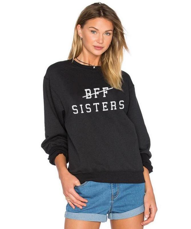 

O-neck Women Sweatshirts Letters Printing Round Neck Hoodies Felpe Tumblr Sudaderas Mujer