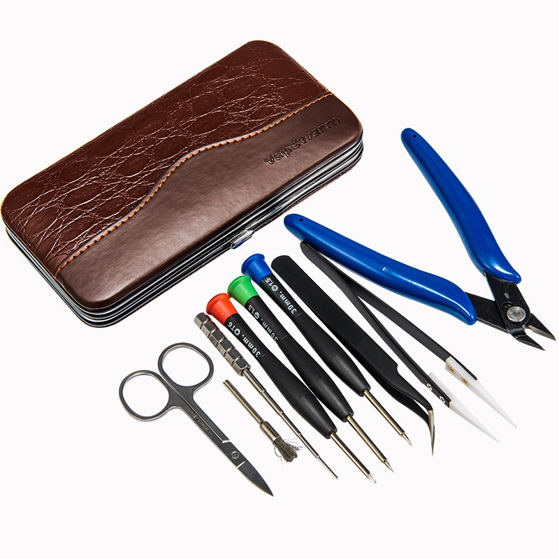 

Vapswarm V3 Tool Kit Set for Vape DIY RDA RBA Building Coil Jig Allen Screwdriver Scissors Pliers Tweezer Brush Carry Bag