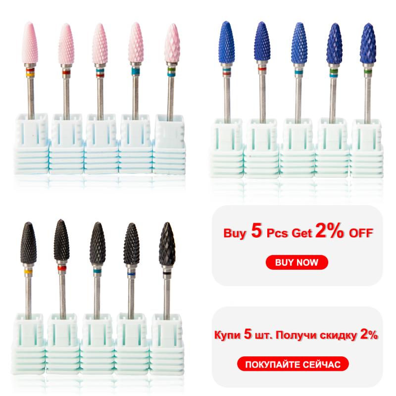 

DCOVOR 1PC Pink/Blue/Black Ceramic Nail Drill Bit Electric Nail Mills Cutter Manicure Pedicure Tool Drill Accessory
