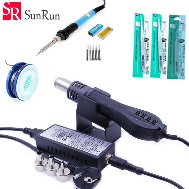 

110V / 220V Portable Hot Air Gun BGA Rework Solder Station Hot Air Blower Heat Gun 8858 Intelligent detection and cool