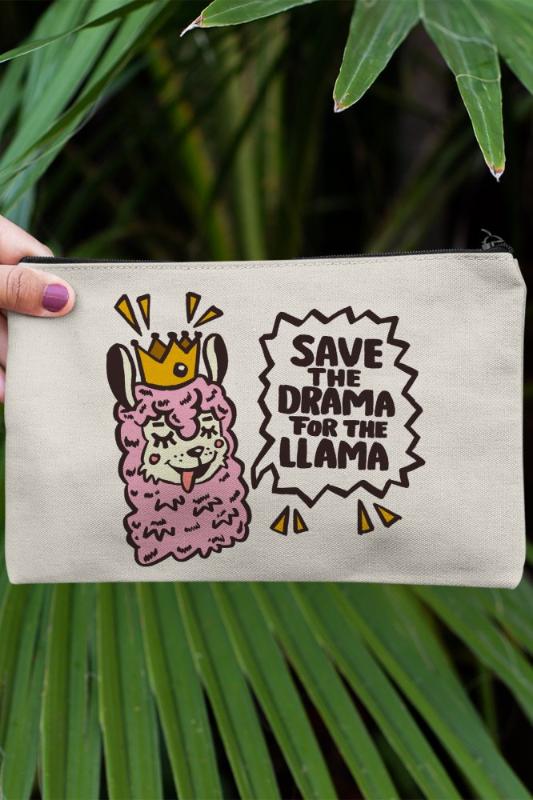 

Angemiel Clutch Save The Drama For Lama Portfolio Hand Makeup Bag