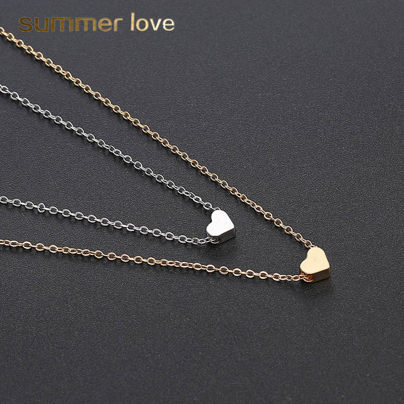 

New Classic Clavicle Chain Necklace Small Love Heart Pendant Necklace for Women Girl Gold Silver Necklace Choker Party Wedding Jewelry Gifts