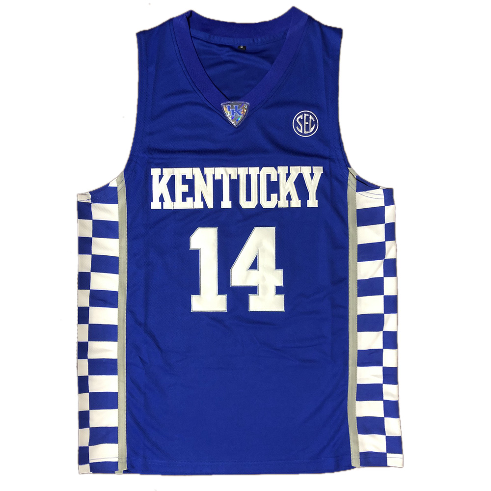 

Kentucky Wildcats 14 Tyler Herro Men College Basketball Jerseys Shirt University Jersey Stitched Blue Free Shipping