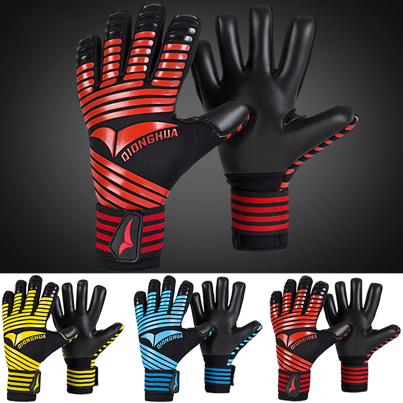 

Children's adult football skid goalkeeper gloves Gantry goalkeeper training gloves Extended wrist design No finger, Red