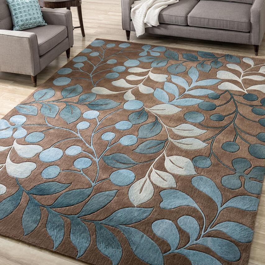 

Modern Jacquard Soft Carpets for Living Room Bedroom Rugs Nordic Style Floral Print Large Area Rug Home Carpet Floor Door Mat, A7