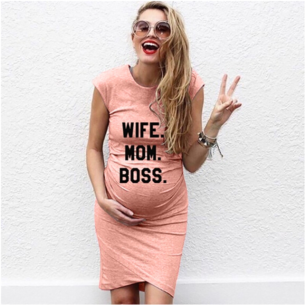 

2020 new comfortable maternity dress pregnant women sleeveless pregnant women breastfeeding maternity dress solid color printed skirt, Blue