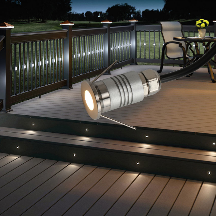 

12V 1W Mini Recessed LED Outdoor Garden deck step stairs floor Spot Light Laminate flooring Lamp Terrace lighting IP65 Spotlight Waterproof