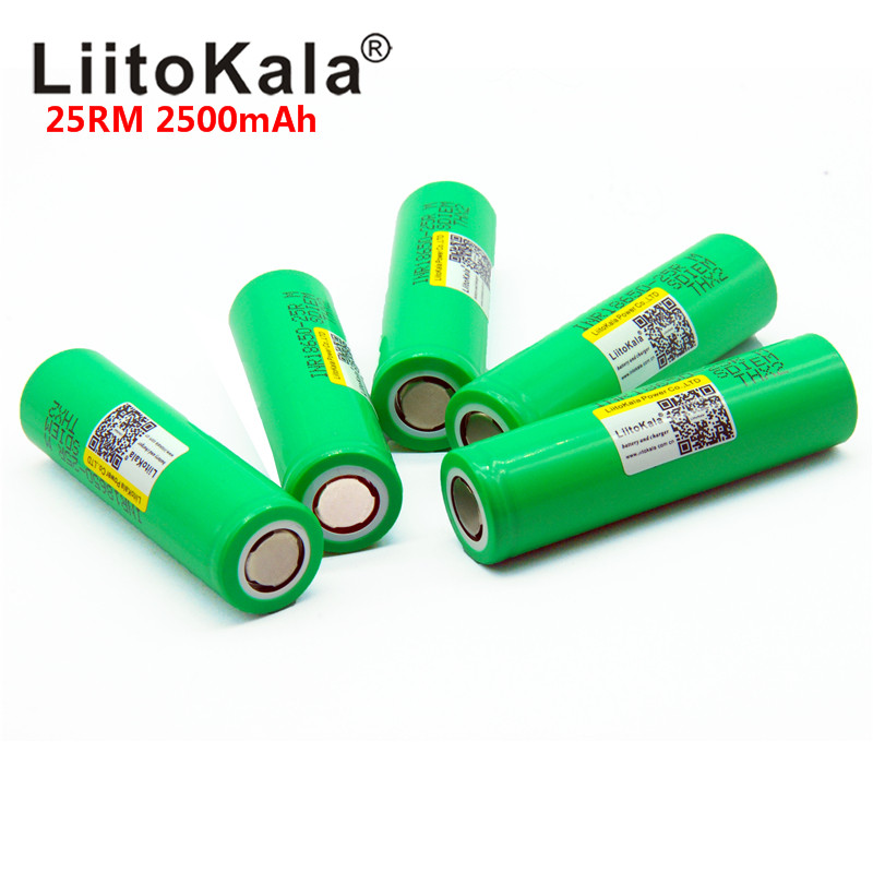 

Liitokala 18650 2500mah INR1865025R 20A discharge lithium batteries electronic cigarette Battery 18650 2500 25RM