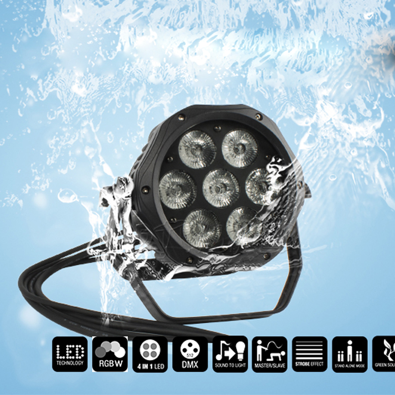 

SHEHDS Waterproof LED Par 7x18W RGBW+UV High Quality Outdoor IP65 Waterproof DMX Effect Stage Lights Professional Stage DJ Garden Concert