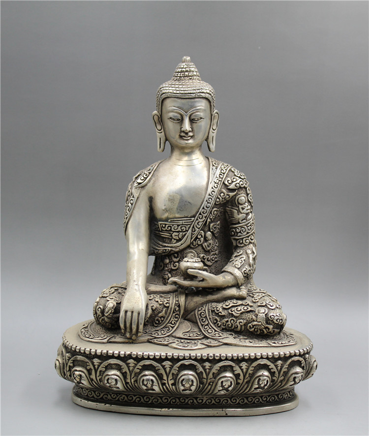 chinese folk Wood boxwood carving Sakyamuni Tathagata Buddha Buddhism Statue
