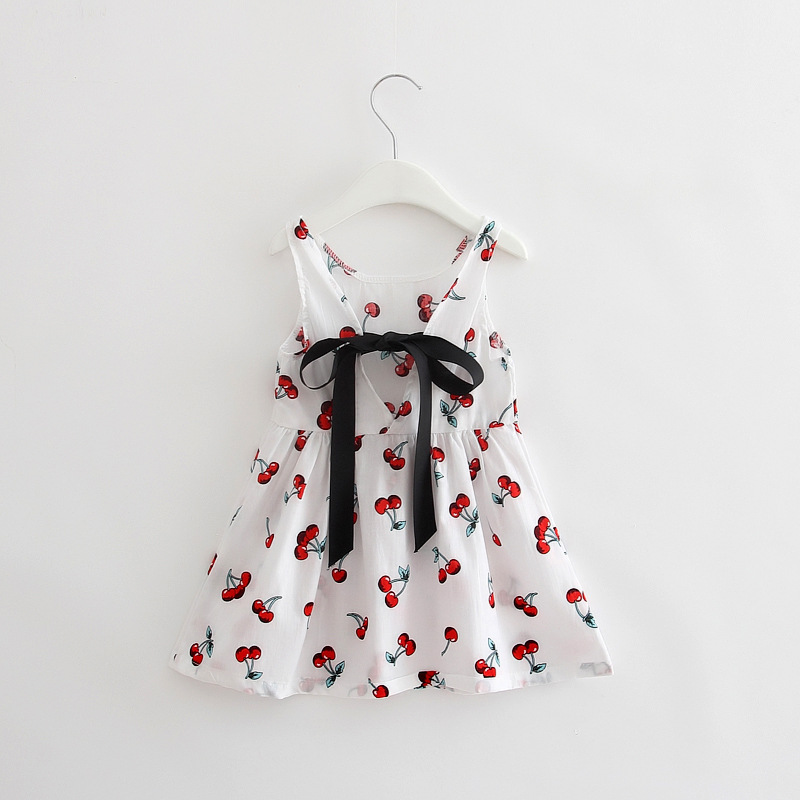 

Summer Girl Dress Children Retro Cotton Blend Print Dresses Girl Sleeveless Backless Fashion Pattern Princess Girls Clothing, Style17