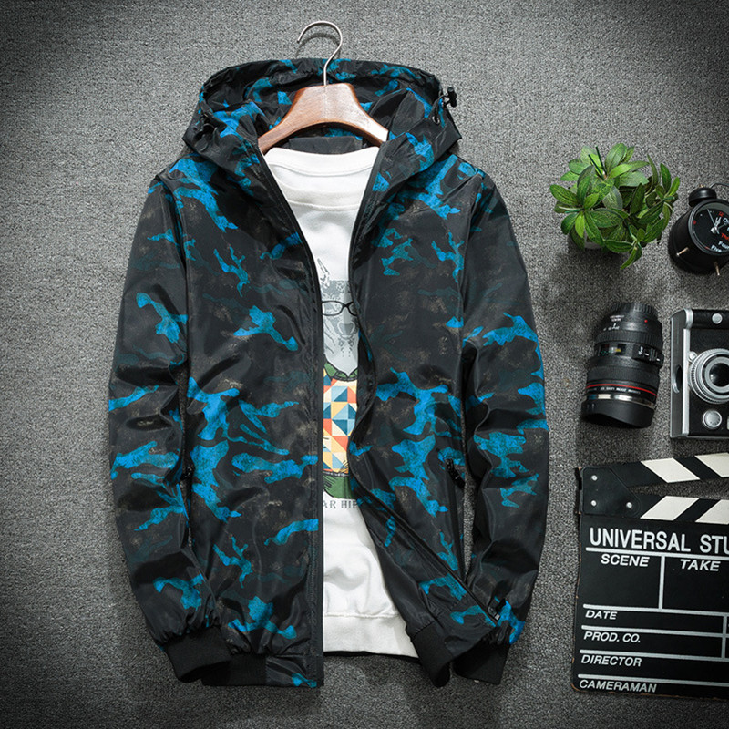 

Loose Coat Man Camouflage Even Hat Leisure Time Jacket Tide Men's Wear Autumn Clothing Men's Hooded Windbreaker Male Outwear, 01