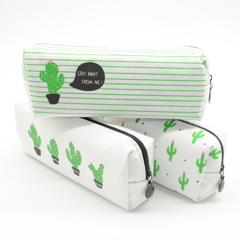 

cactus pencil case Kawaii pencilcase canvas estuche escolar trousse scolaire stylo school supplies kalem kutusu papelaria