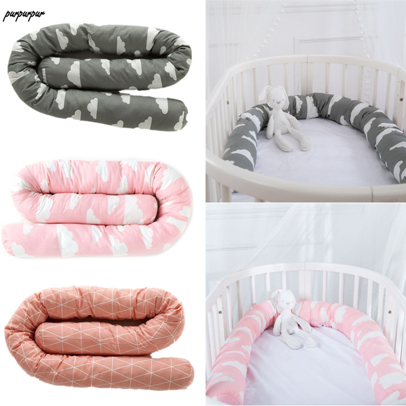 

Baby Bed Protector Safety Toddler Crib Bumper Pad Cushion Soft Breathable Cotton Infants Bedding Set, Red