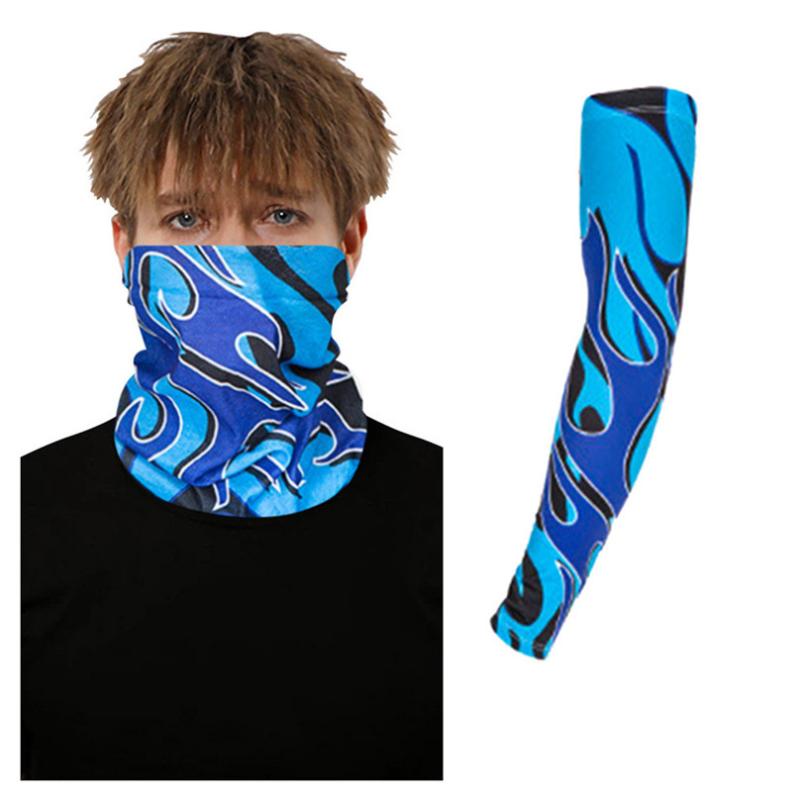 

Set Men Women Neck Gaiter Face Mask And Arm Sleeves For Outdoor Hiking Cycling Running Motorcycle Scarf #4m29 Caps & Masks, White