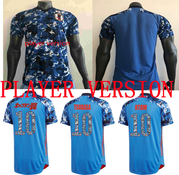

fast ship Player Version Japan Jersey 2020 Soccer Jersey Cartoon TSUBASA Name Number ATOM Home Captain Japanese Customized Football Shirt, Blue