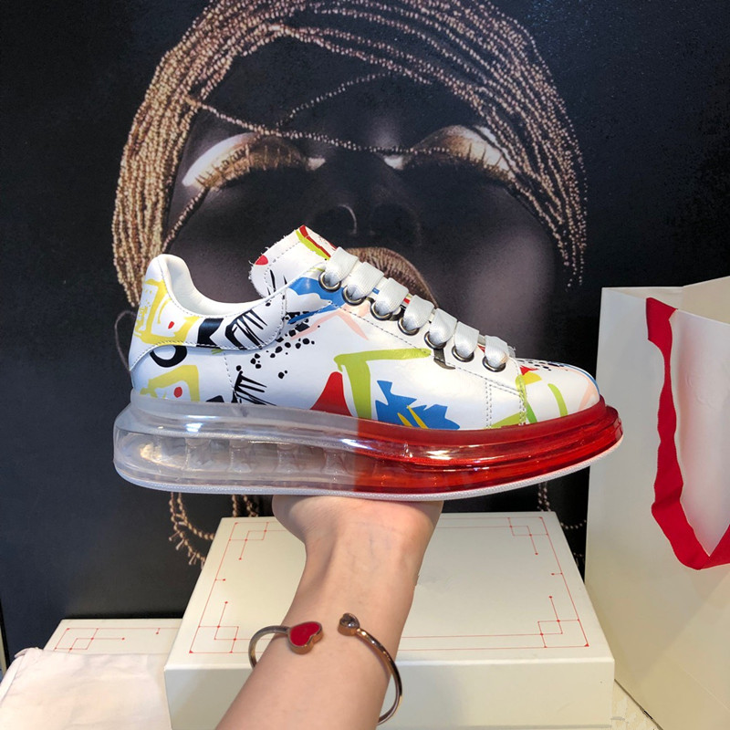 

2021 platform men gym Casual shoes women Travel leather lace-up sneaker cowhide fashion Letters Splicing woman shoe Flat lady sneakers Large, 01