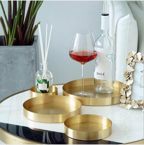 Breakfast Trays Home ornaments brass dishes scrambled wire drawing tray model rooms soft-fitting photographic props and utensils-image-475906163
