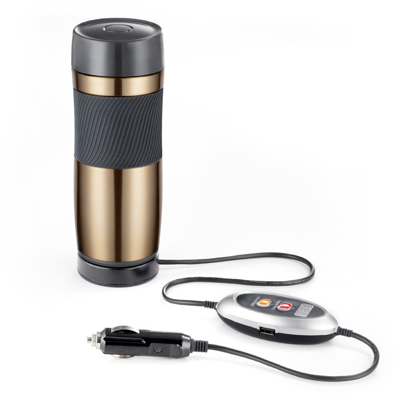 

Stainless Steel Car 12/24 Volt Interchangeable Electric Heat Insulation Cup Portable Travel Coffee Mug Automatic Power Off