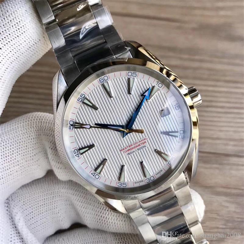 

2021 new hot sell 41.5mm Automatic Movement Stainless Steel Bracelet Aqua Terra 150m Master MAN WATCH Wristwatch, As picture