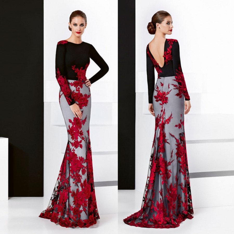 

Elegant Lace Mermaid Mother Of The Bride Dresses Jewel Neck Long Sleeves Evening Gowns Floor Length Appliqued Plus Size Wedding Guest Dress