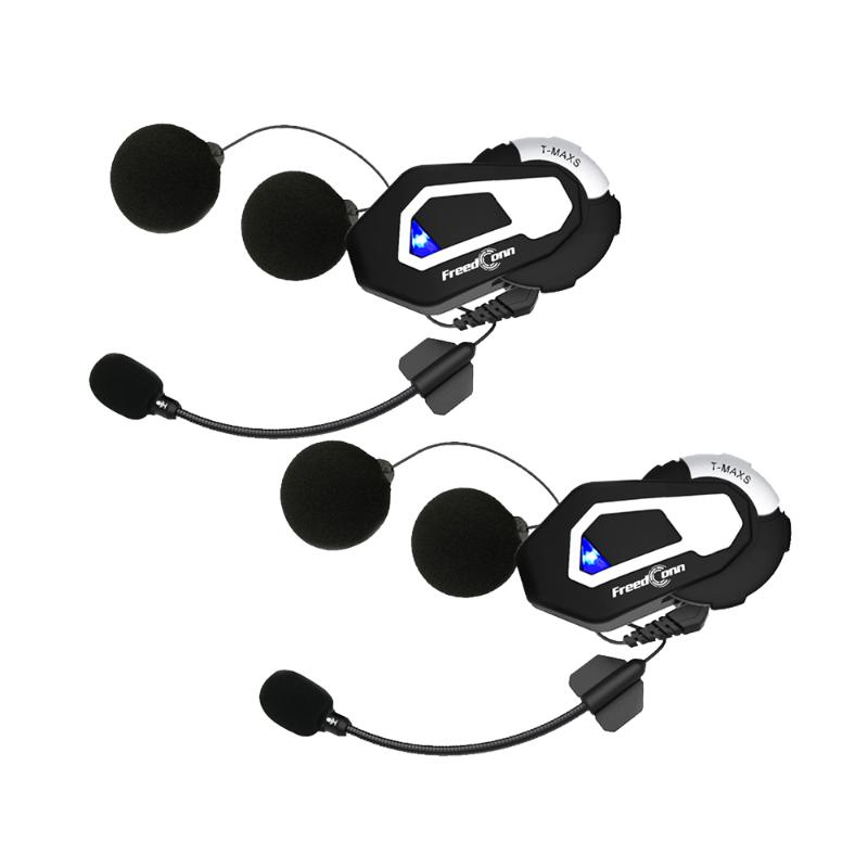 

Double Packing)FreedConn T-Max Motorcycle Group Talking System 1000M 6 Riders Buletooth Intercom Headset
