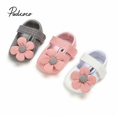 

2020 Baby First Walkers Clothing Kids Infant Newborn Baby Boy Girl Unisex Soft Sole Crib Shoes Flower Cotton Prewalker Shoes, As photo