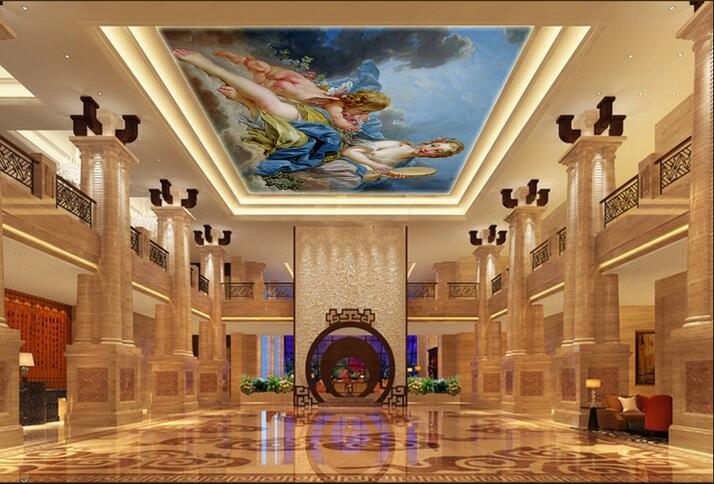 

3d ceiling murals wallpaper custom photo European beautiful fairy and angel home decor living room 3d wall murals wallpaper for walls 3 d, Non-woven