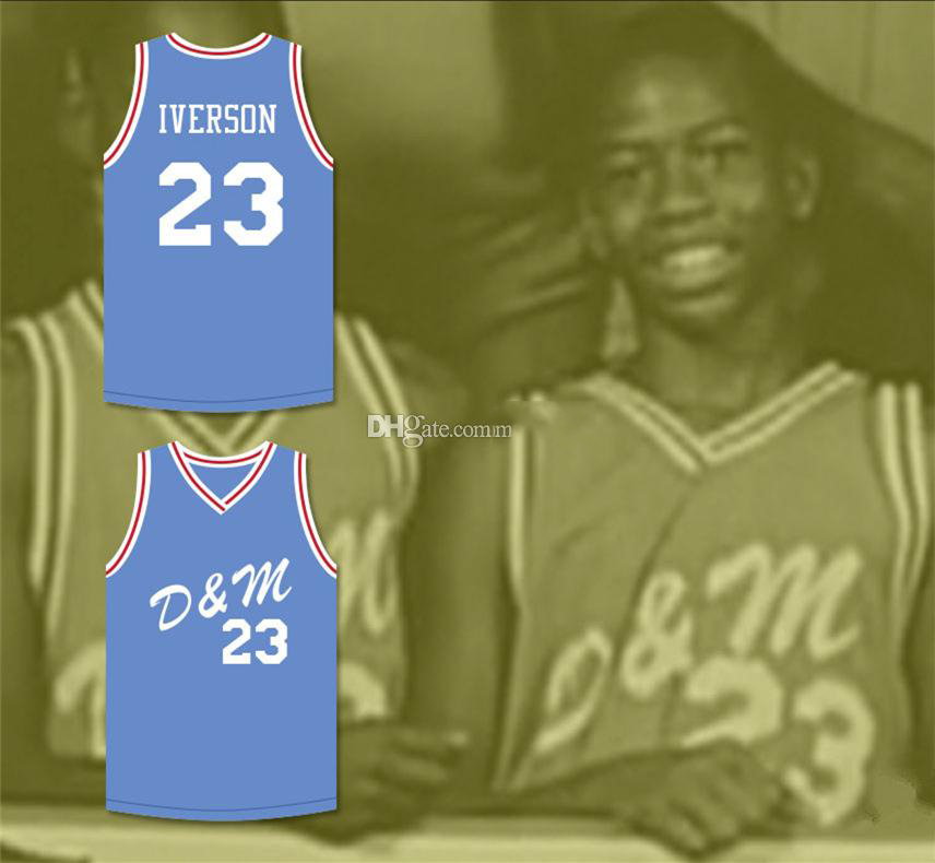 

Allen Iverson #23 AAU US Junior Retro Basketball Jersey Mens Stitched Custom Any Number Name Jerseys, As show