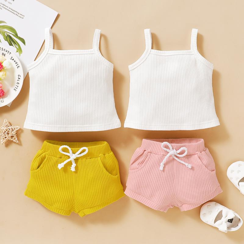 

Newborn Toddler Kids Infant Girls Cothes Summer Cotton Baby Girls Tops Vest +Shorts 2Pcs/Set Outfits Cute, Pink