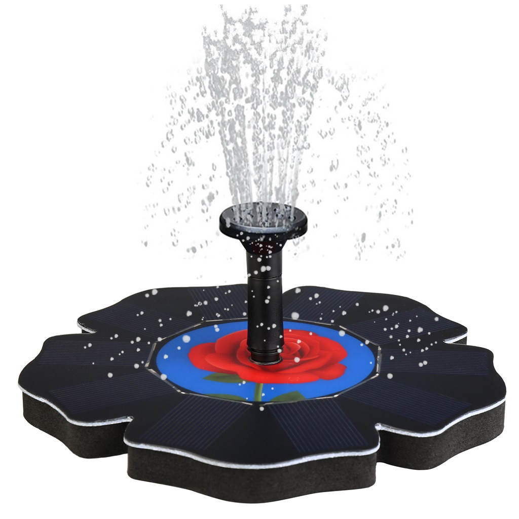 

Rose Solar Power Pump, Bird Bath Fountain Water Floating Pond Garden Patio Decor hot sale #20190321