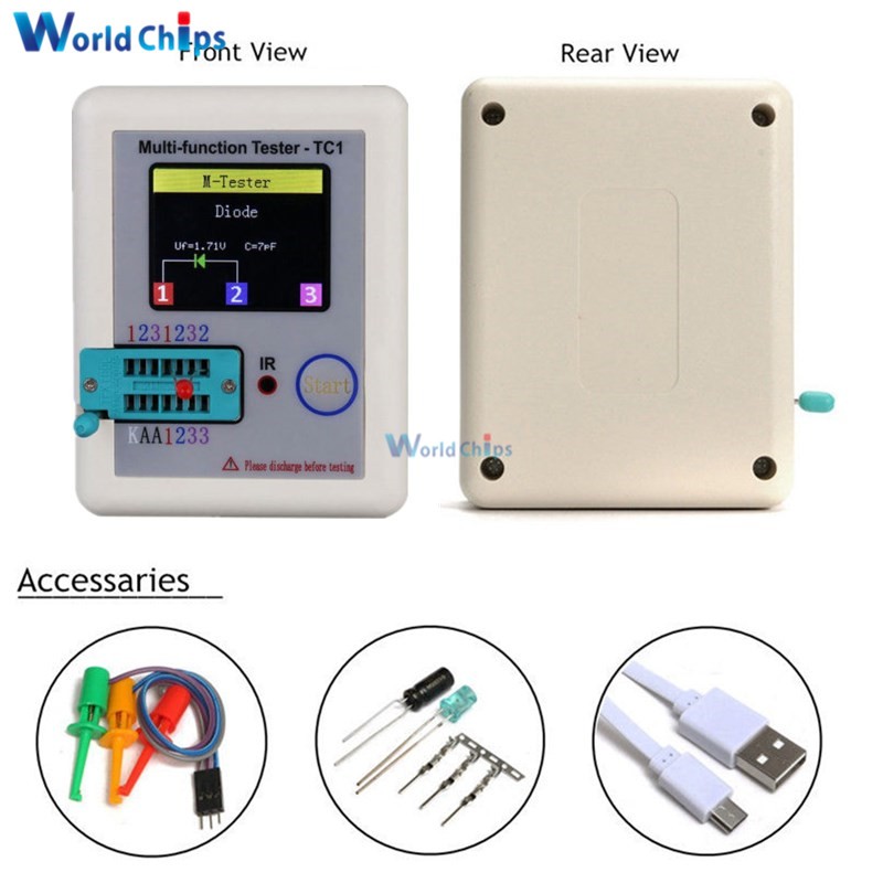 12864 LCD Transistor Tester Capacitance Inductance ESR Mètre Diode Triode MOS